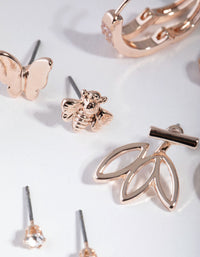 Rose Gold Floral Jacket 6-Pack Earring - link has visual effect only