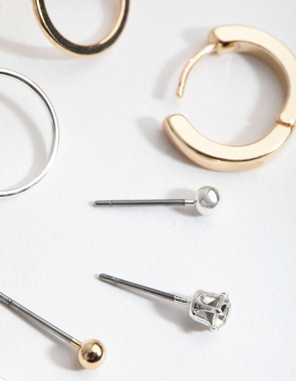 Mixed Metals Geo Jacket 6-Pack Earring