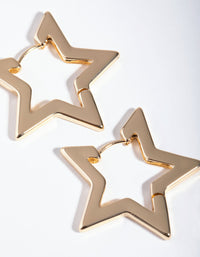 Gold Large Star Huggie Earrings - link has visual effect only
