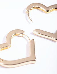 Gold Large Heart Huggie Earrings - link has visual effect only