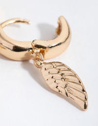 Gold Angel Wings Huggie Earrings - link has visual effect only