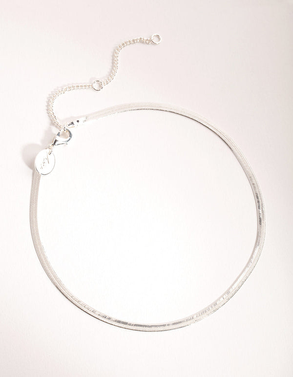 Silver Snake Choker Necklace