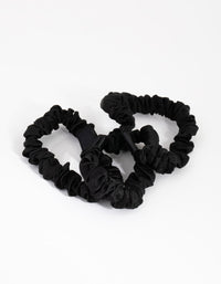 Black Miniature Silk Scrunchie 3-Pack - link has visual effect only
