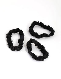 Black Miniature Silk Scrunchie 3-Pack - link has visual effect only