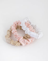 Pink and Neutral Miniature Silk Scrunchie 3-Pack - link has visual effect only
