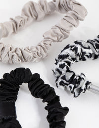 Grey and Leopard Miniature Silk Scrunchie 3-Pack - link has visual effect only