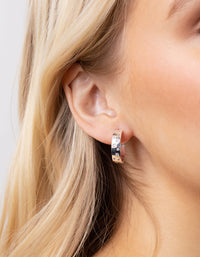 Real Silver Plated Diamante Star Hoop Earrings - link has visual effect only