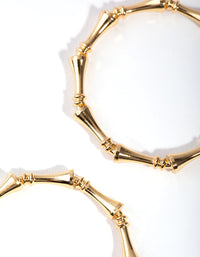 Real Gold Plated Bamboo Hoop Earrings - link has visual effect only