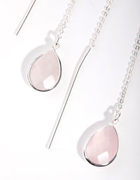 Real Silver Plated Thread Through Semi-Precious Earrings - link has visual effect only