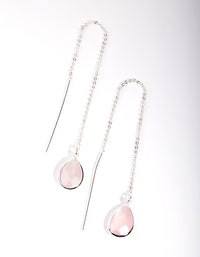 Real Silver Plated Thread Through Semi-Precious Earrings - link has visual effect only