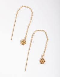Real Gold Plated Mini Ball Thread Through Earrings - link has visual effect only