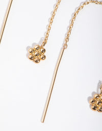 Real Gold Plated Mini Ball Thread Through Earrings - link has visual effect only