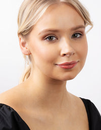 Real Gold Plated Mini Ball Thread Through Earrings - link has visual effect only