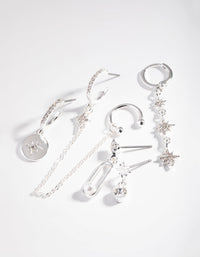 Real Silver Plated Mini Star Earrings - link has visual effect only