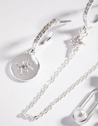Real Silver Plated Mini Star Earrings - link has visual effect only