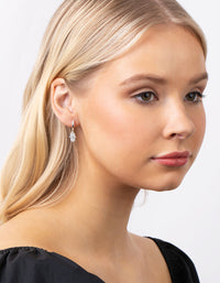 Real Silver Plated Diamante Hamsa Huggie Earrings - link has visual effect only