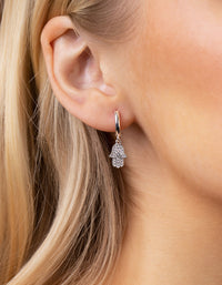 Real Silver Plated Diamante Hamsa Huggie Earrings - link has visual effect only