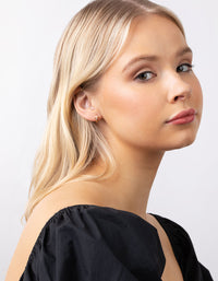 Real Gold Plated Semi Precious Huggie Earrings - link has visual effect only