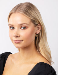 Real Gold Plated Cross Huggie Earrings - link has visual effect only