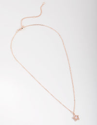 Real Rose Gold Plated Diamante Star Necklace - link has visual effect only