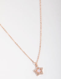 Real Rose Gold Plated Diamante Star Necklace - link has visual effect only