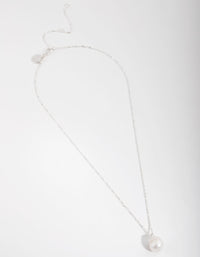 Real Silver Plated Freshwater Pearl Necklace - link has visual effect only