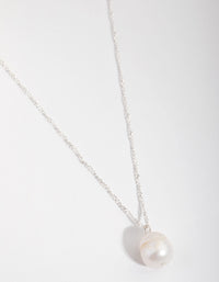 Real Silver Plated Freshwater Pearl Necklace - link has visual effect only