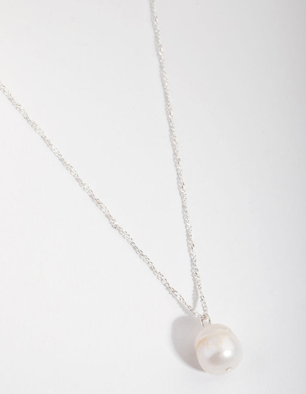 Real Silver Plated Freshwater Pearl Necklace