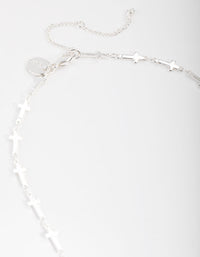 Real Silver Plated Cross Station Necklace - link has visual effect only