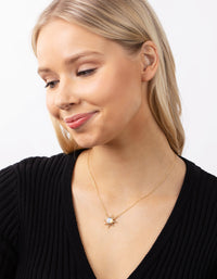 Echte vergulde diamanten en maansteen zonneketting - link has visual effect only