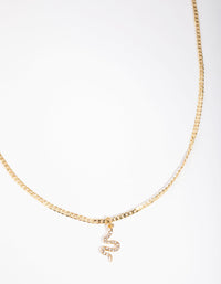 Real Gold Plated Diamante Snake Necklace - link has visual effect only