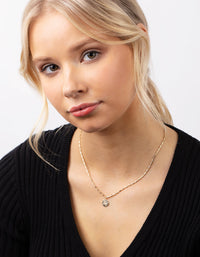 Real Gold Plated Starburst Disc Necklace - link has visual effect only