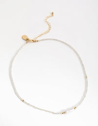 Real Gold Plated Freshwater Pearl and Seed Bead Necklace - link has visual effect only