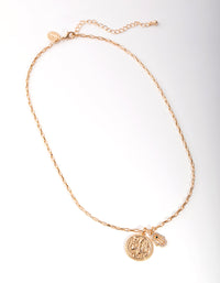 Real Gold Plated Coin and Hamsa Hand Necklace - link has visual effect only