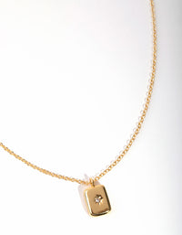 Real Gold Plated Diamante Rectangle Locket Necklace - link has visual effect only