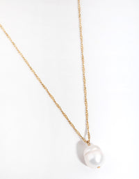 Real Gold Plated Single Freshwater Pearl Necklace - link has visual effect only