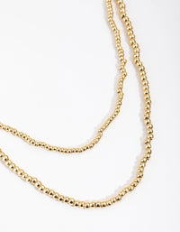 Real Gold Plated Double Bead Necklace - link has visual effect only