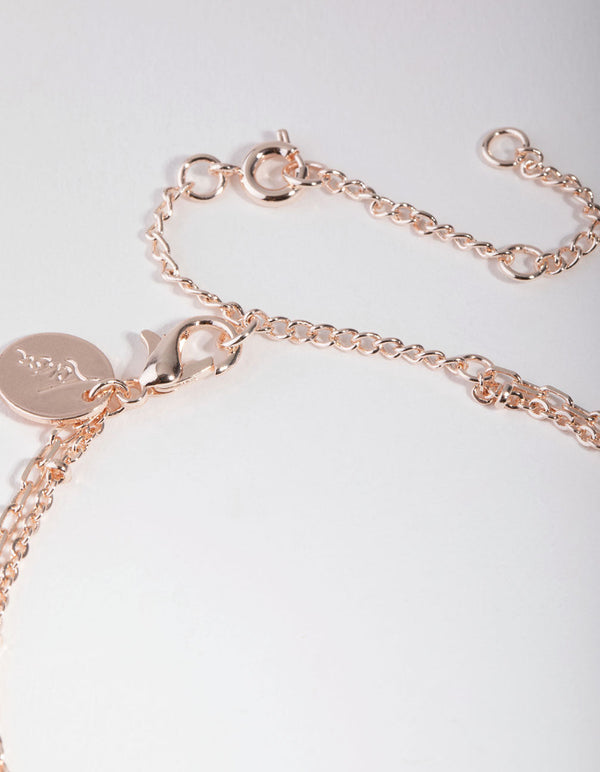 Real Rose Gold Plated Mini Disc Bracelet