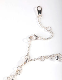 Real Silver Plated Double Row Chain & Ball Bracelet - link has visual effect only
