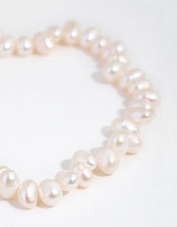 Real Silver Plated Freshwater Pearl Bracelet - link has visual effect only