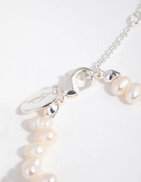 Real Silver Plated Freshwater Pearl Bracelet - link has visual effect only