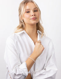 Real Silver Plated Freshwater Pearl Bracelet - link has visual effect only