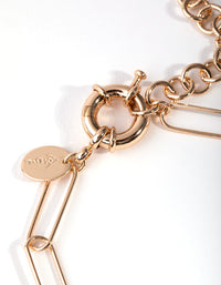 Real Gold Plated Rectangle Freshwater Pearl Bracelet - link has visual effect only