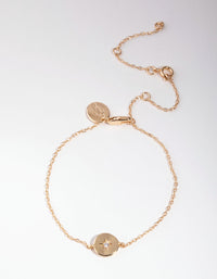 Real Gold Plated Starburst Disc Bracelet - link has visual effect only