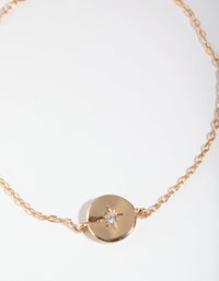 Real Gold Plated Starburst Disc Bracelet - link has visual effect only