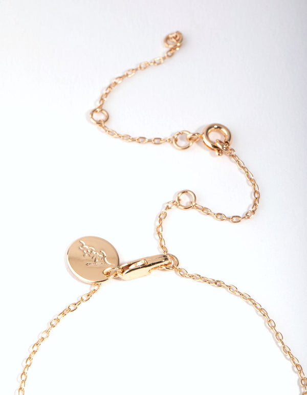 Real Gold Plated Starburst Disc Bracelet