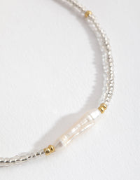 Real Gold Plated Freshwater Pearl and Seed Bead Bracelet - link has visual effect only