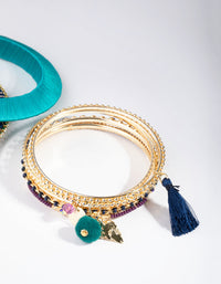 Gold Thread Wrap 7-Pack Bracelets - link has visual effect only