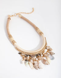 Gold Woven Shell Collar Necklace - link has visual effect only