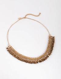 Gold Metal and Facet Bead Necklace - link has visual effect only